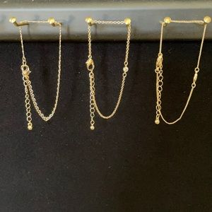 Gold tone minimal bracelet set